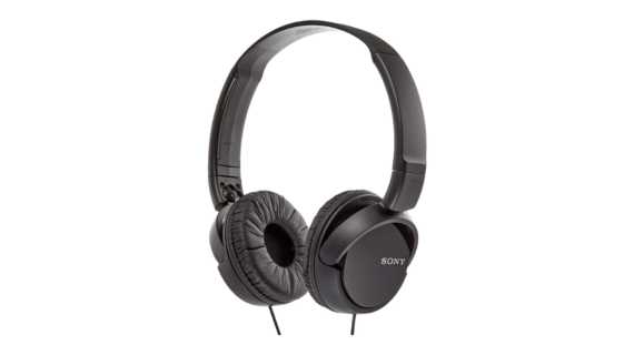 Sony MDR ZX110AP Wired On Ear Headphones with tangle free cable, 3.5mm Jack, Headset with Mic for Phone Calls, Black