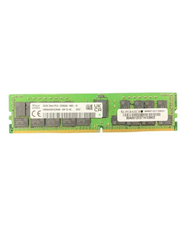 SK Hynix HMA84GR7DJR4N-XNTG 32GB PC4-25600 DDR4-3200 RDIMM Server Memory, ECC Registered CL22 RDIMM 1.2V Dual-Rank Memory Module