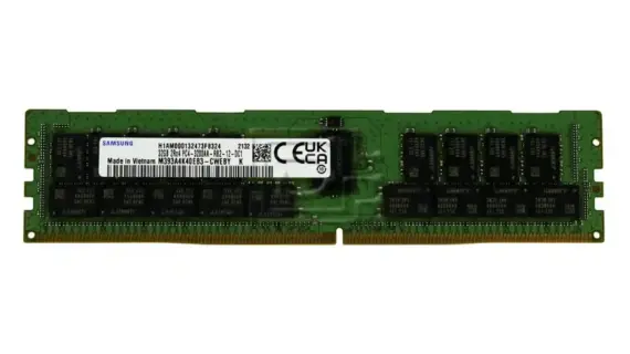 Samsung M393A4K40EB3-CWE 32GB PC4-25600 DDR4-3200 288-Pin SDRAM Certified ECC Registered 2Rx4 RAM Memory Module