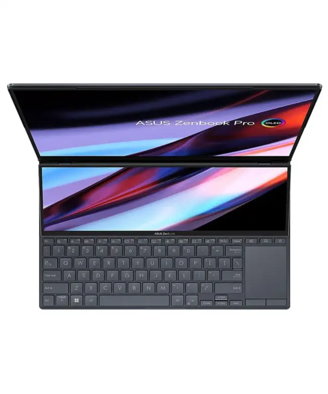 ASUS Zenbook Pro 14 Duo OLED UX8402VU-AS96T Intel Core™ i9-13900H 1TB SSD 32GB 14.5" (2880x1800) OLED TOUCHSCREEN + 12.7" (2880x864) Screen Pad Plus WIN11 NVIDIA® RTX 4050 6144MB TECH BLACK Backlit Keyboard Stylus